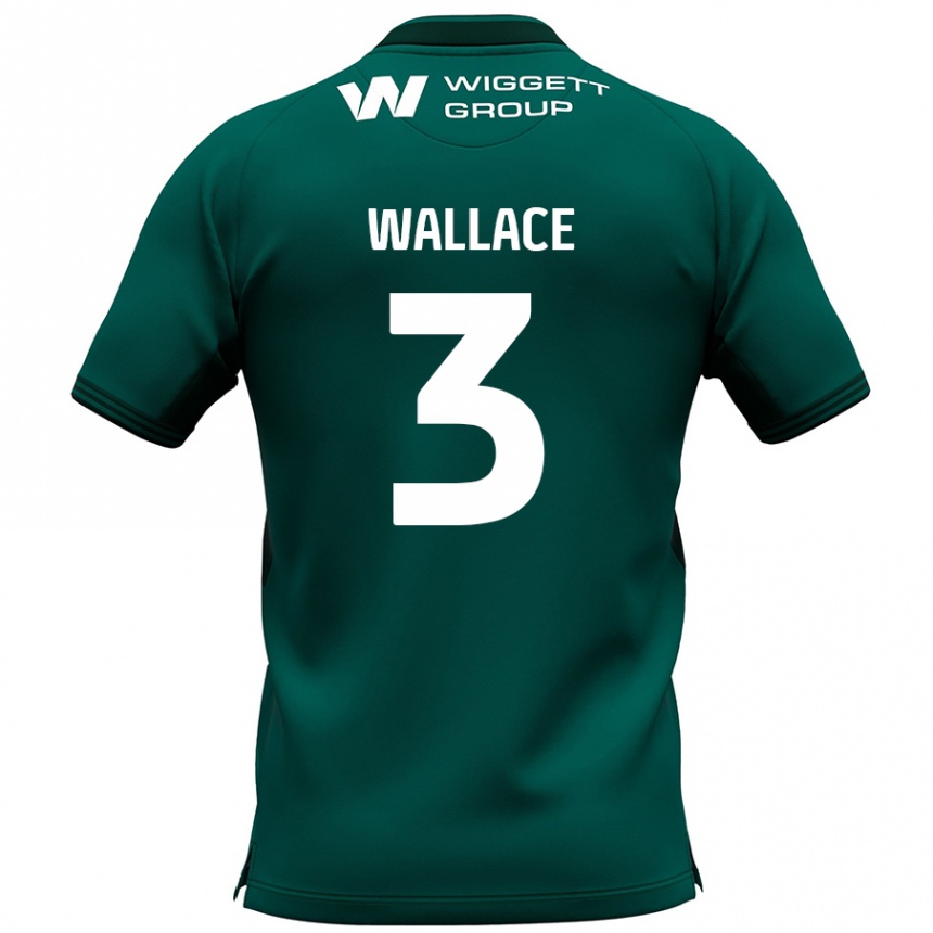 Kinder Fußball Murray Wallace #3 Grün Auswärtstrikot Trikot 2024/25 T-Shirt Luxemburg