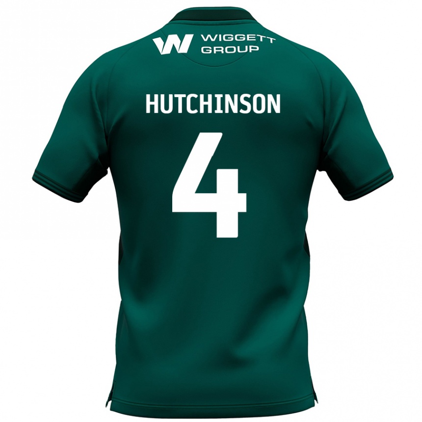 Kinder Fußball Shaun Hutchinson #4 Grün Auswärtstrikot Trikot 2024/25 T-Shirt Luxemburg