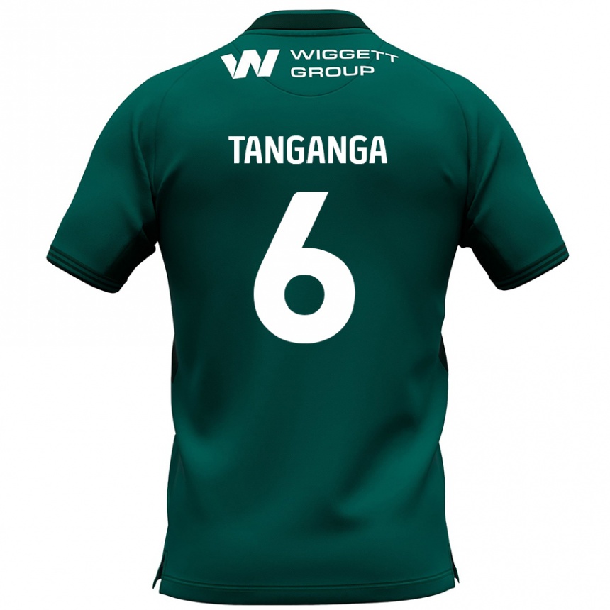 Kinder Fußball Japhet Tanganga #6 Grün Auswärtstrikot Trikot 2024/25 T-Shirt Luxemburg