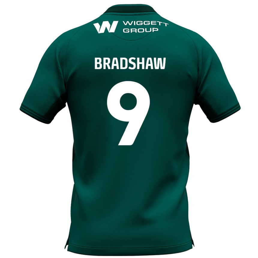 Kinder Fußball Tom Bradshaw #9 Grün Auswärtstrikot Trikot 2024/25 T-Shirt Luxemburg