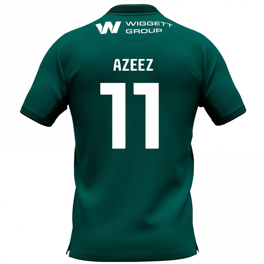 Kinder Fußball Femi Azeez #11 Grün Auswärtstrikot Trikot 2024/25 T-Shirt Luxemburg