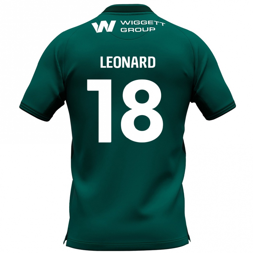 Kinder Fußball Ryan Leonard #18 Grün Auswärtstrikot Trikot 2024/25 T-Shirt Luxemburg