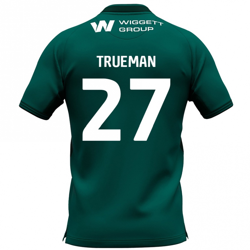 Kinder Fußball Connal Trueman #27 Grün Auswärtstrikot Trikot 2024/25 T-Shirt Luxemburg