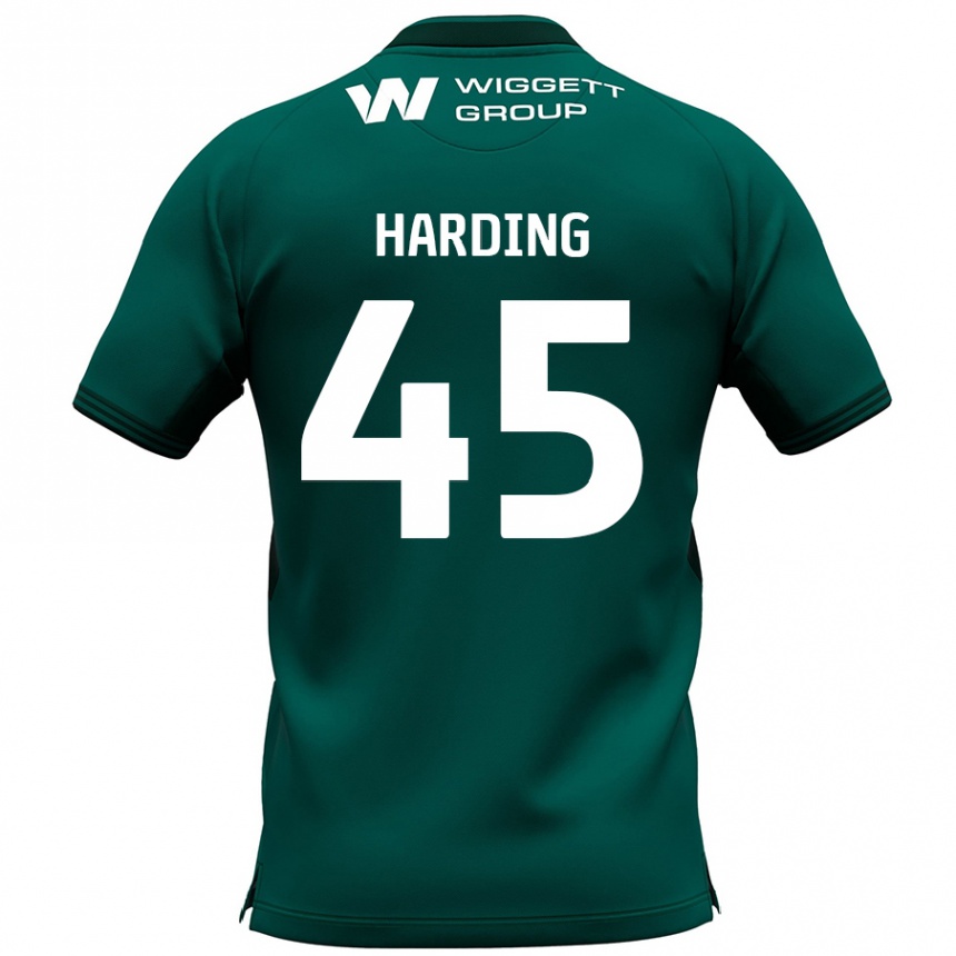 Kinder Fußball Wes Harding #45 Grün Auswärtstrikot Trikot 2024/25 T-Shirt Luxemburg