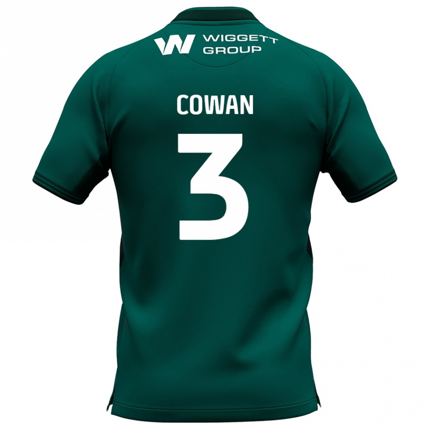 Kinder Fußball Leanne Cowan #3 Grün Auswärtstrikot Trikot 2024/25 T-Shirt Luxemburg