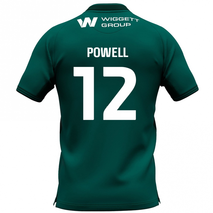 Kinder Fußball Beth Powell #12 Grün Auswärtstrikot Trikot 2024/25 T-Shirt Luxemburg