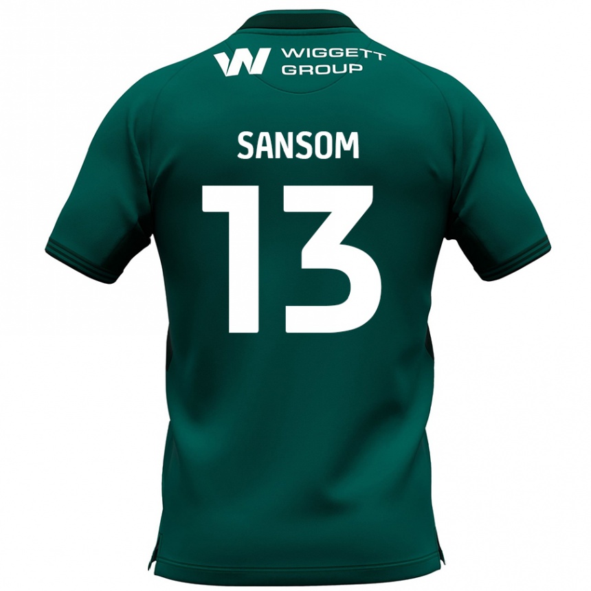 Kinder Fußball Chloe Sansom #13 Grün Auswärtstrikot Trikot 2024/25 T-Shirt Luxemburg