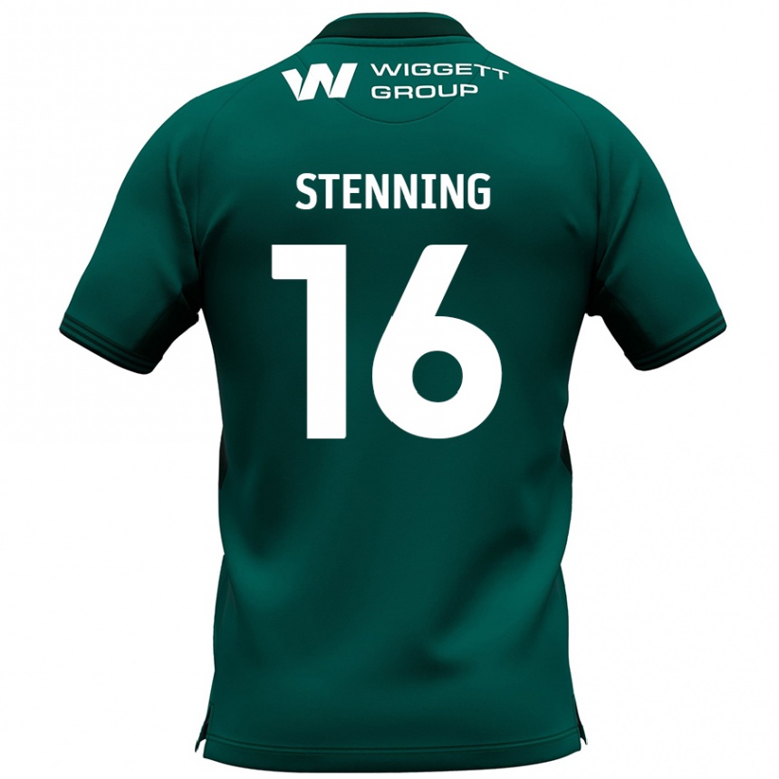 Kinder Fußball Ellie Stenning #16 Grün Auswärtstrikot Trikot 2024/25 T-Shirt Luxemburg