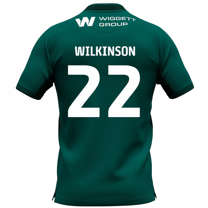 Kinder Fußball Chloe Wilkinson #22 Grün Auswärtstrikot Trikot 2024/25 T-Shirt Luxemburg