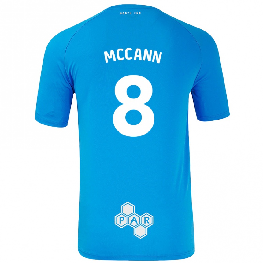 Kinder Fußball Ali Mccann #8 Himmelblau Auswärtstrikot Trikot 2024/25 T-Shirt Luxemburg