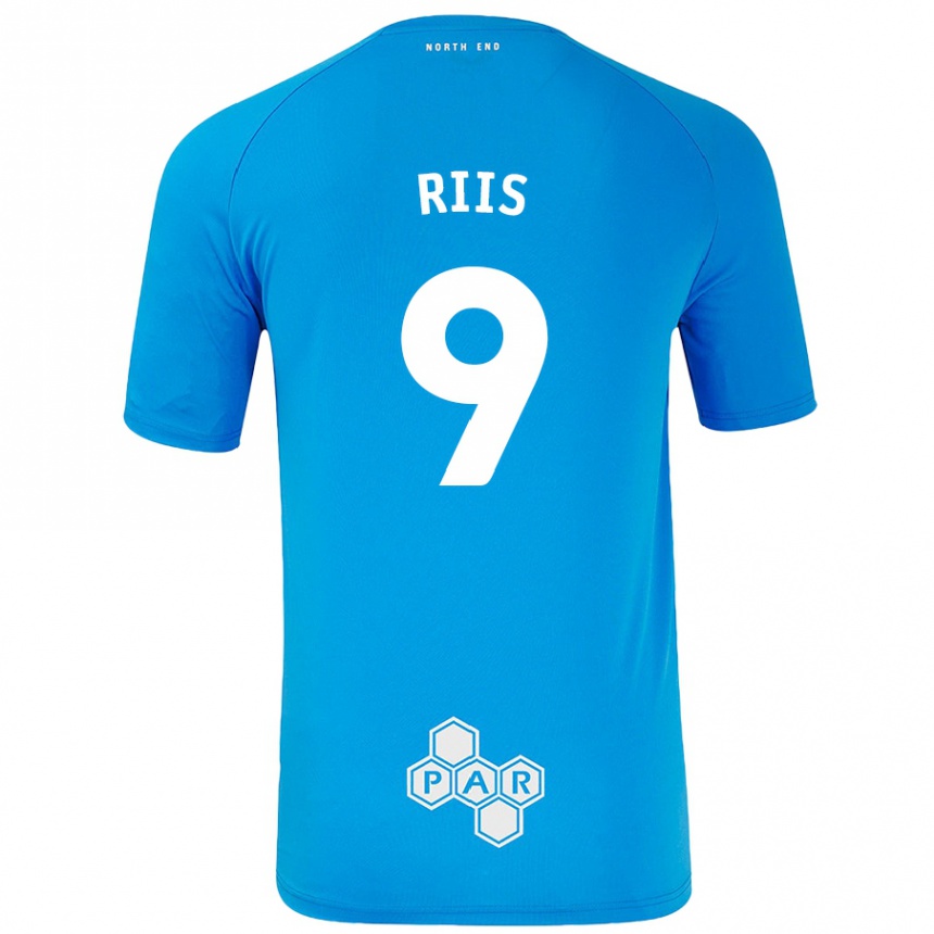 Kinder Fußball Emil Riis #9 Himmelblau Auswärtstrikot Trikot 2024/25 T-Shirt Luxemburg