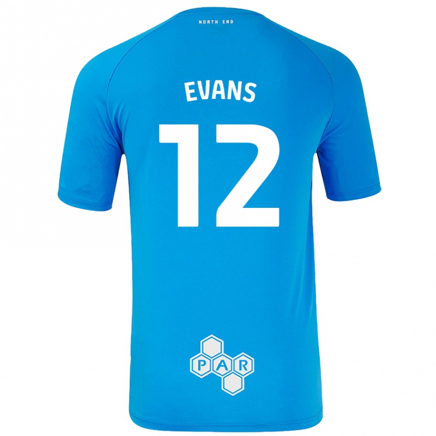 Kinder Fußball Ched Evans #12 Himmelblau Auswärtstrikot Trikot 2024/25 T-Shirt Luxemburg