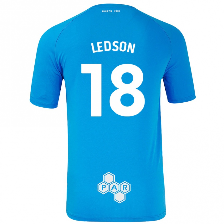 Kinder Fußball Ryan Ledson #18 Himmelblau Auswärtstrikot Trikot 2024/25 T-Shirt Luxemburg