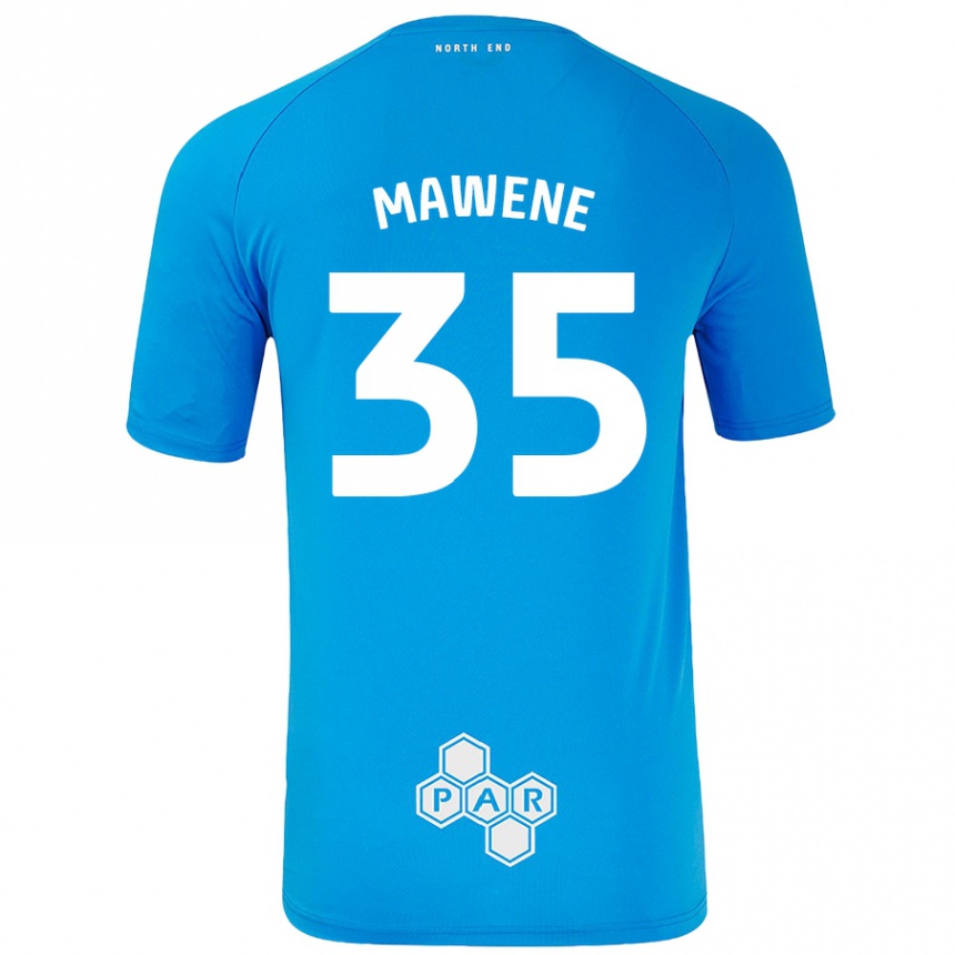 Kinder Fußball Noah Mawene #35 Himmelblau Auswärtstrikot Trikot 2024/25 T-Shirt Luxemburg