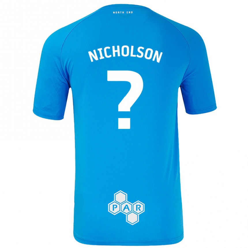 Kinder Fußball Joseph Nicholson #0 Himmelblau Auswärtstrikot Trikot 2024/25 T-Shirt Luxemburg