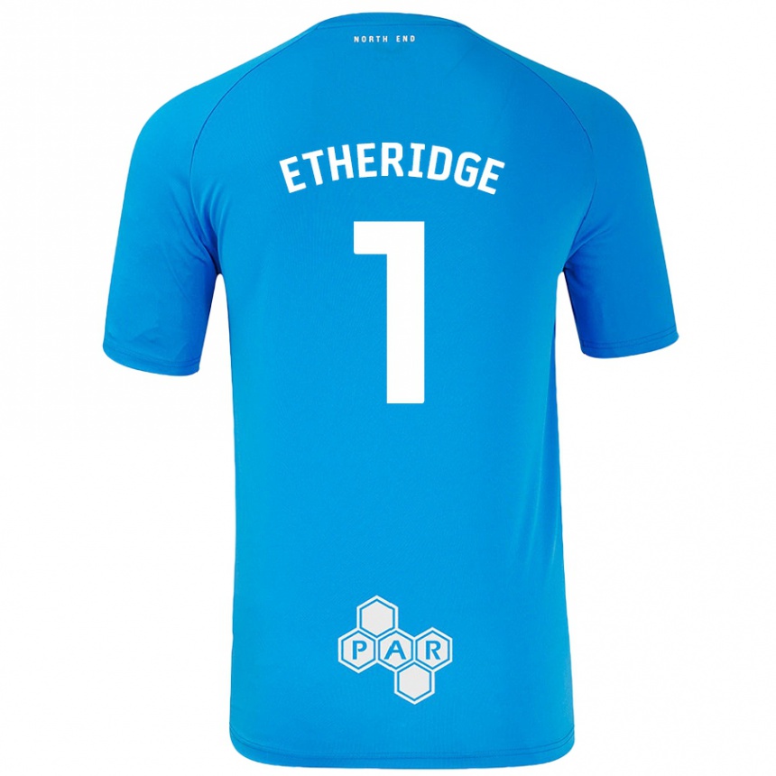 Kinder Fußball Ellie Etheridge #1 Himmelblau Auswärtstrikot Trikot 2024/25 T-Shirt Luxemburg