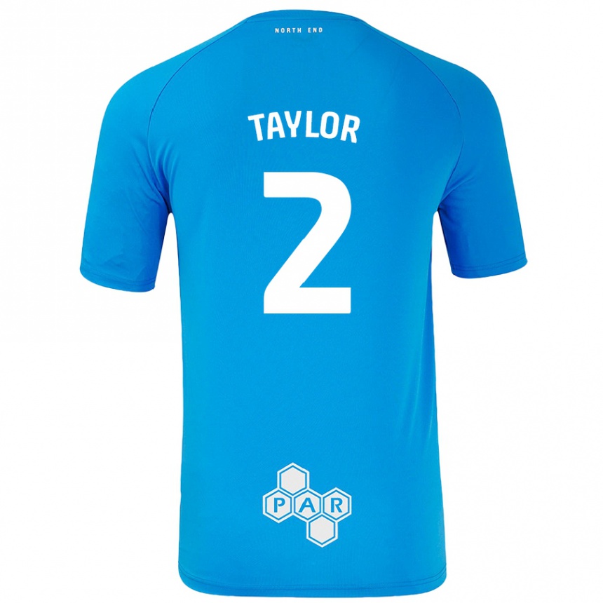 Kinder Fußball Alex Taylor #2 Himmelblau Auswärtstrikot Trikot 2024/25 T-Shirt Luxemburg