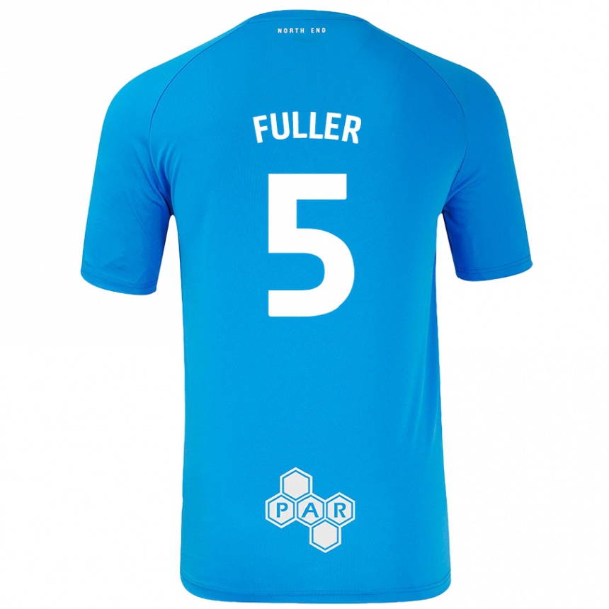 Kinder Fußball Olivia Fuller #5 Himmelblau Auswärtstrikot Trikot 2024/25 T-Shirt Luxemburg