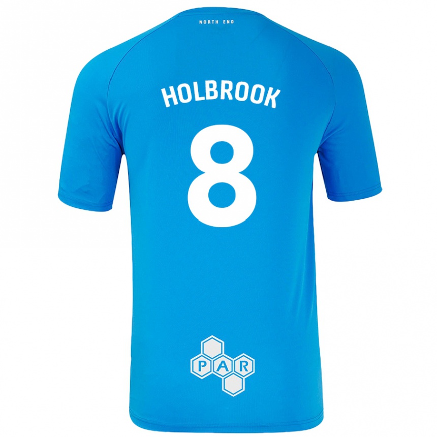 Kinder Fußball Jess Holbrook #8 Himmelblau Auswärtstrikot Trikot 2024/25 T-Shirt Luxemburg