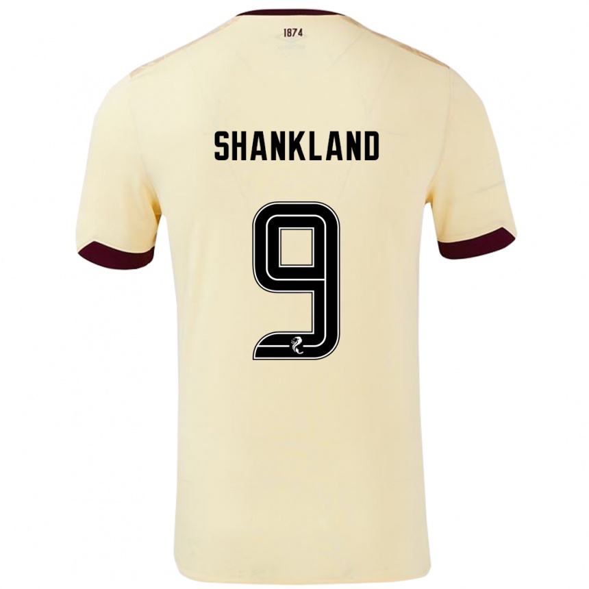 Kinder Fußball Lawrence Shankland #9 Creme Burgunderrot Auswärtstrikot Trikot 2024/25 T-Shirt Luxemburg