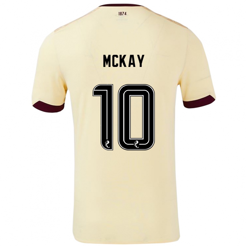 Kinder Fußball Barrie Mckay #10 Creme Burgunderrot Auswärtstrikot Trikot 2024/25 T-Shirt Luxemburg