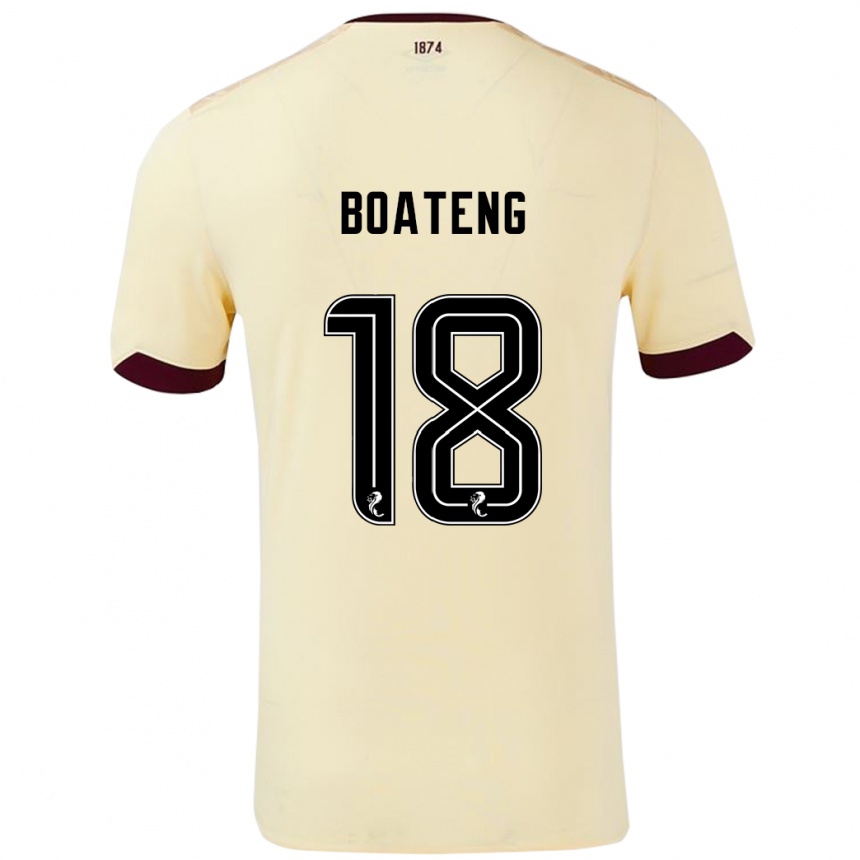 Kinder Fußball Malachi Boateng #18 Creme Burgunderrot Auswärtstrikot Trikot 2024/25 T-Shirt Luxemburg