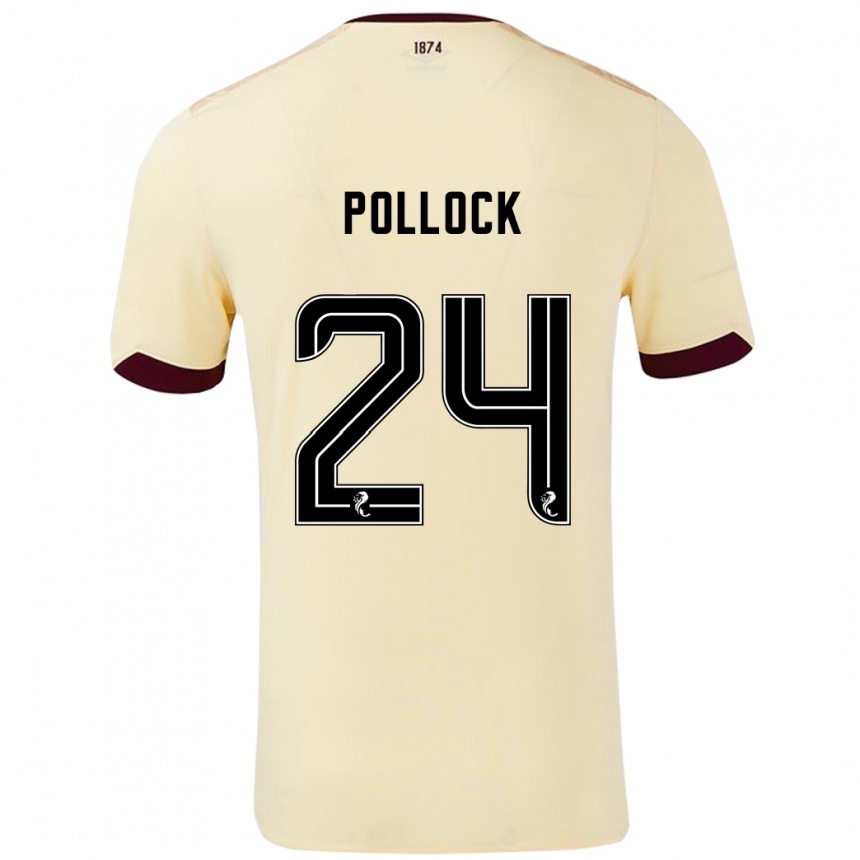 Kinder Fußball Finlay Pollock #24 Creme Burgunderrot Auswärtstrikot Trikot 2024/25 T-Shirt Luxemburg