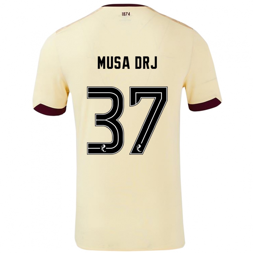 Kinder Fußball Musa Drammeh #37 Creme Burgunderrot Auswärtstrikot Trikot 2024/25 T-Shirt Luxemburg