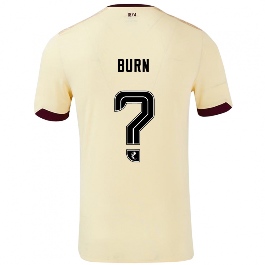 Kinder Fußball Gregor Burn #0 Creme Burgunderrot Auswärtstrikot Trikot 2024/25 T-Shirt Luxemburg