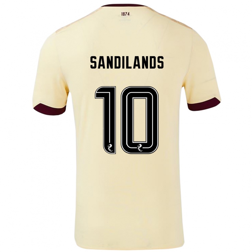 Kinder Fußball Callum Sandilands #10 Creme Burgunderrot Auswärtstrikot Trikot 2024/25 T-Shirt Luxemburg