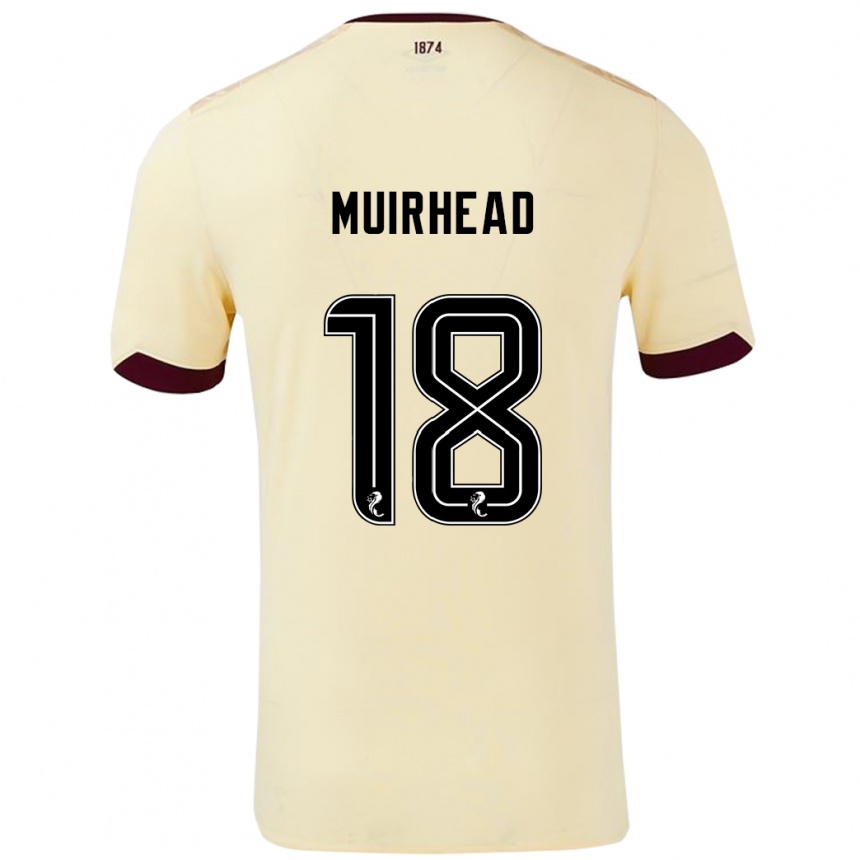 Kinder Fußball Owen Muirhead #18 Creme Burgunderrot Auswärtstrikot Trikot 2024/25 T-Shirt Luxemburg