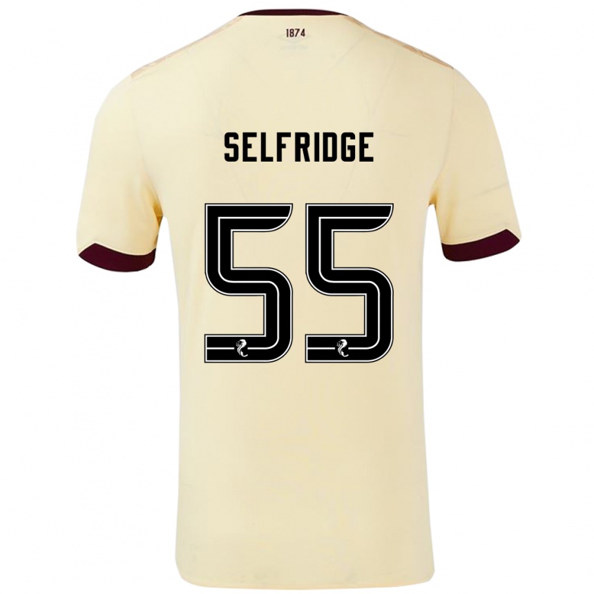 Kinder Fußball Louis Selfridge #55 Creme Burgunderrot Auswärtstrikot Trikot 2024/25 T-Shirt Luxemburg