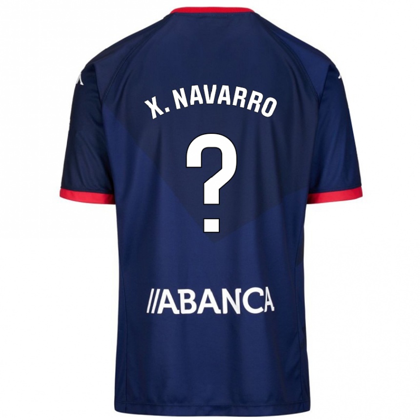 Kinder Fußball Ximo Navarro #23 Marineblau Auswärtstrikot Trikot 2024/25 T-Shirt Luxemburg