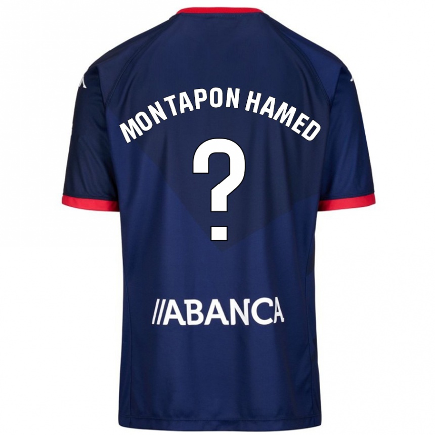 Kinder Fußball Fadil Montapon Hamed #0 Marineblau Auswärtstrikot Trikot 2024/25 T-Shirt Luxemburg