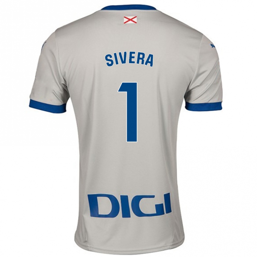 Kinder Fußball Antonio Sivera #1 Hellgrau Auswärtstrikot Trikot 2024/25 T-Shirt Luxemburg