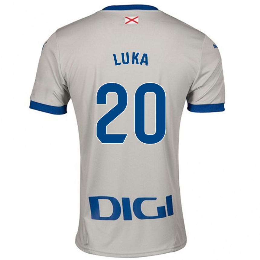 Kinder Fußball Luka Romero #20 Hellgrau Auswärtstrikot Trikot 2024/25 T-Shirt Luxemburg