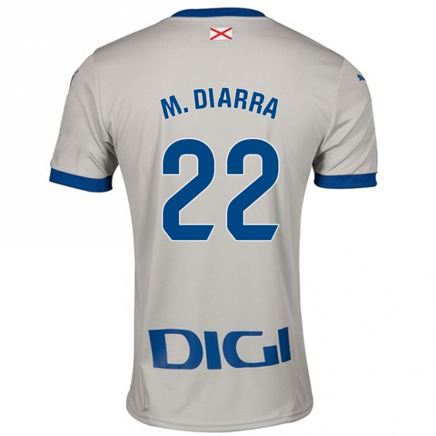 Kinder Fußball Moussa Diarra #22 Hellgrau Auswärtstrikot Trikot 2024/25 T-Shirt Luxemburg