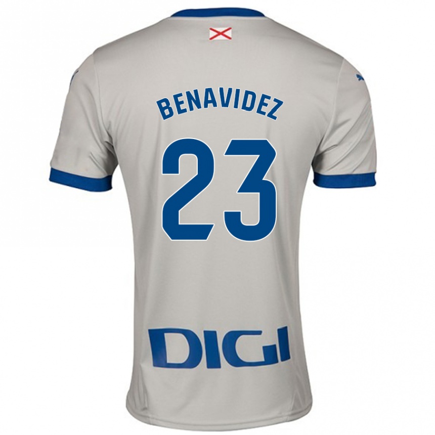 Kinder Fußball Carlos Benavidez #23 Hellgrau Auswärtstrikot Trikot 2024/25 T-Shirt Luxemburg