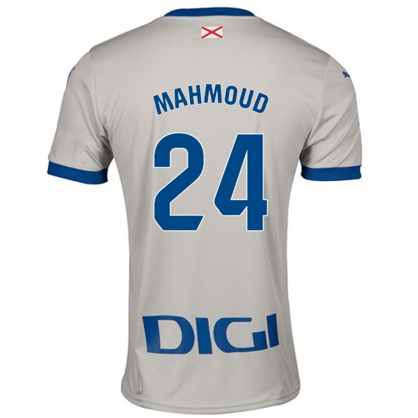 Kinder Fußball Abdallahi Mahmoud #24 Hellgrau Auswärtstrikot Trikot 2024/25 T-Shirt Luxemburg