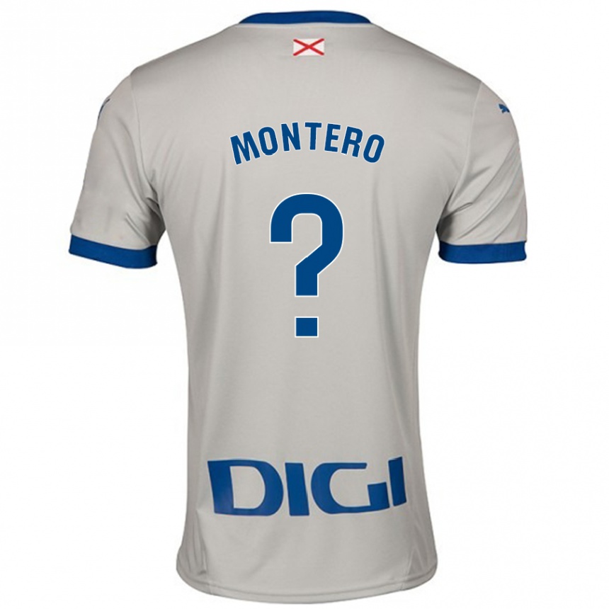 Kinder Fußball Rubén Montero #0 Hellgrau Auswärtstrikot Trikot 2024/25 T-Shirt Luxemburg