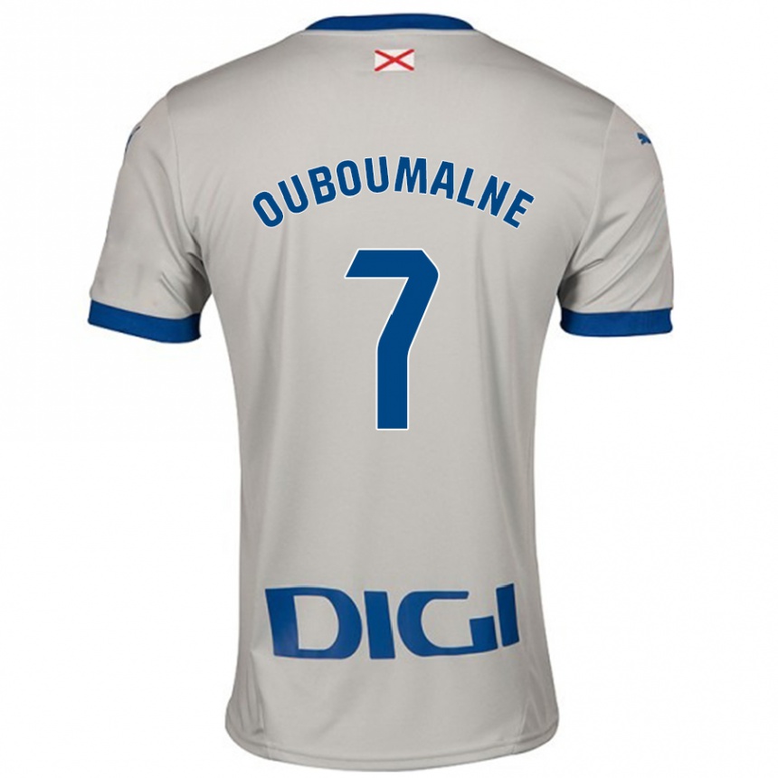 Kinder Fußball Ibra Ouboumalne #7 Hellgrau Auswärtstrikot Trikot 2024/25 T-Shirt Luxemburg