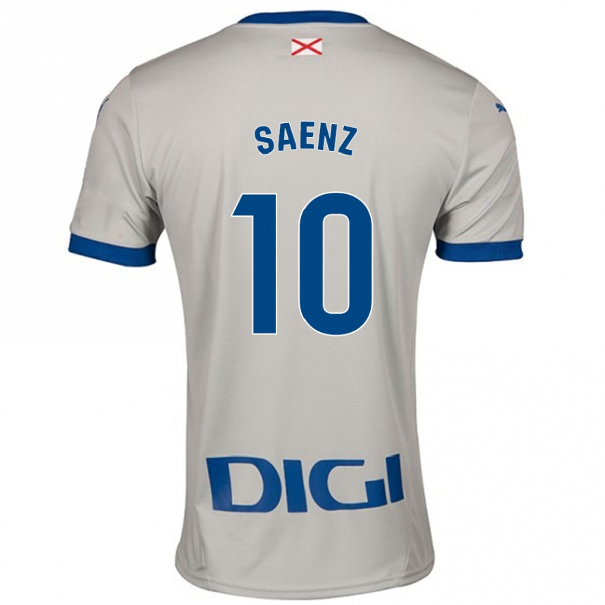 Kinder Fußball Iñaki Saenz #10 Hellgrau Auswärtstrikot Trikot 2024/25 T-Shirt Luxemburg