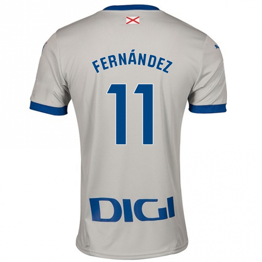 Kinder Fußball Imanol Fernández #11 Hellgrau Auswärtstrikot Trikot 2024/25 T-Shirt Luxemburg