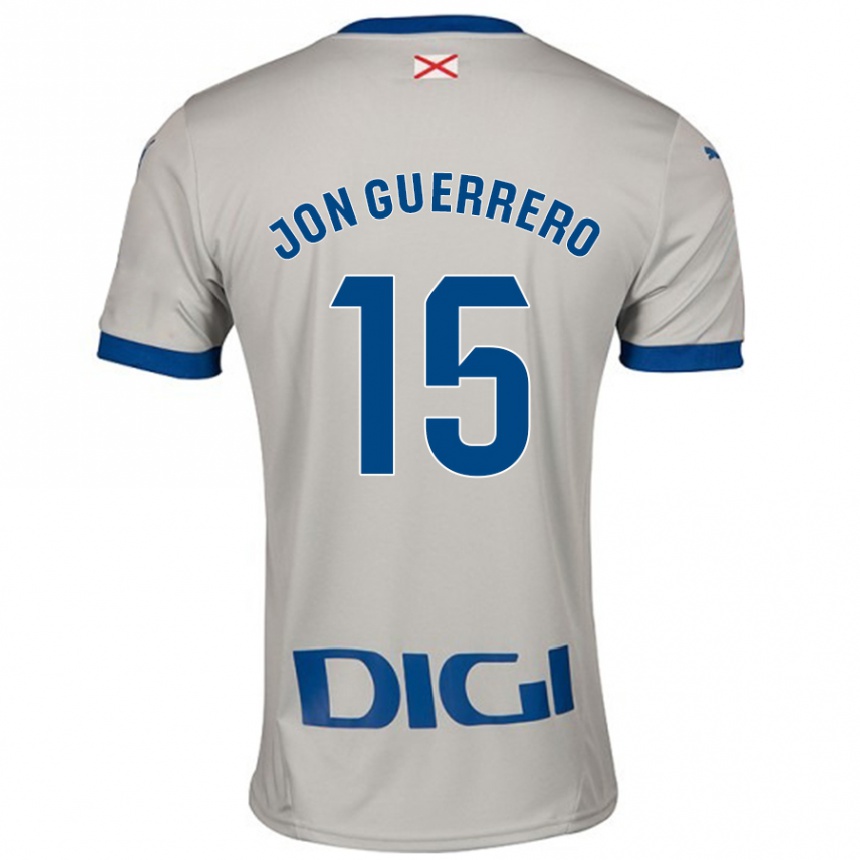 Kinder Fußball Julen Jon Guerrero #15 Hellgrau Auswärtstrikot Trikot 2024/25 T-Shirt Luxemburg