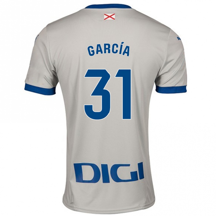 Kinder Fußball Gaizka García #31 Hellgrau Auswärtstrikot Trikot 2024/25 T-Shirt Luxemburg