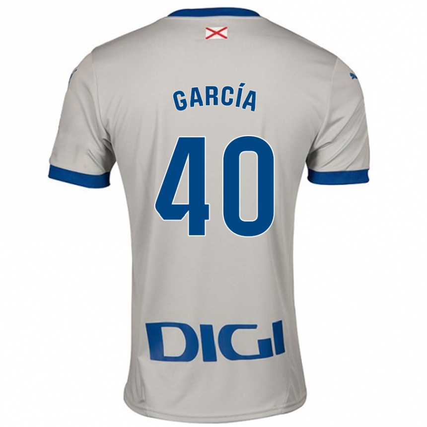 Kinder Fußball Álvaro García #40 Hellgrau Auswärtstrikot Trikot 2024/25 T-Shirt Luxemburg