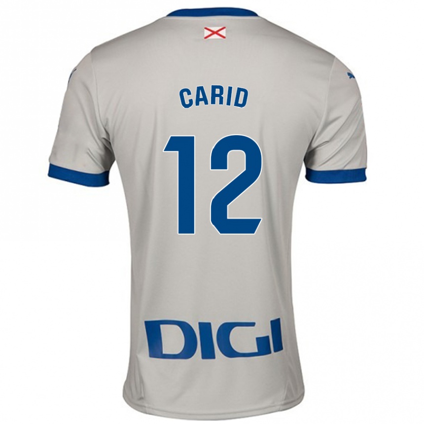 Kinder Fußball Andrea Carid #12 Hellgrau Auswärtstrikot Trikot 2024/25 T-Shirt Luxemburg