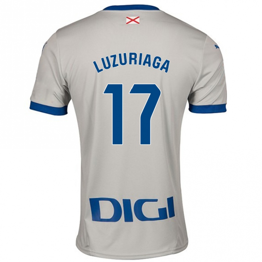 Kinder Fußball Judith Luzuriaga #17 Hellgrau Auswärtstrikot Trikot 2024/25 T-Shirt Luxemburg