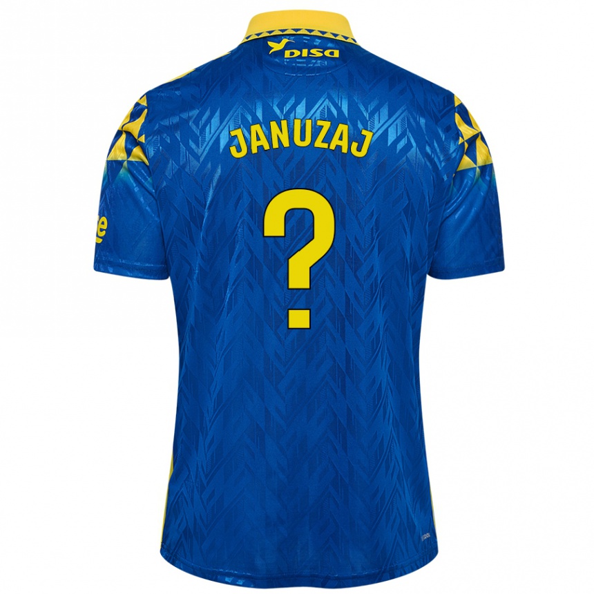 Kinder Fußball Adnan Januzaj #0 Blau Gelb Auswärtstrikot Trikot 2024/25 T-Shirt Luxemburg