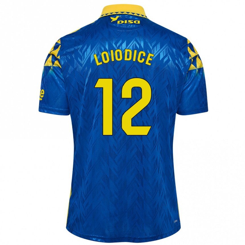 Kinder Fußball Enzo Loiodice #12 Blau Gelb Auswärtstrikot Trikot 2024/25 T-Shirt Luxemburg